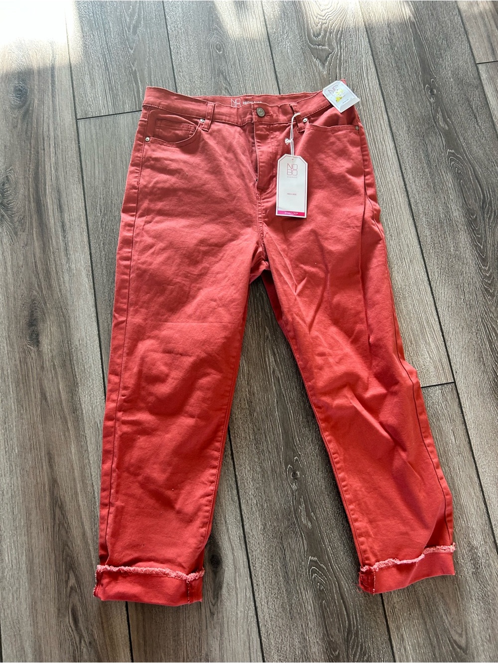 No Boundaries Coral Red Ankle Cropped Jeans